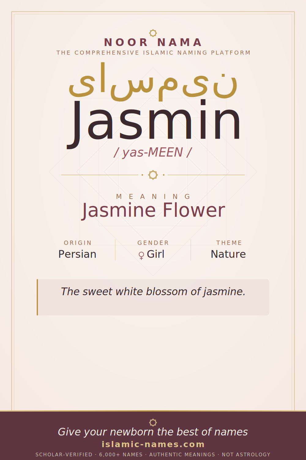 Jasmin name meaning — Jasmine Flower (Persian)