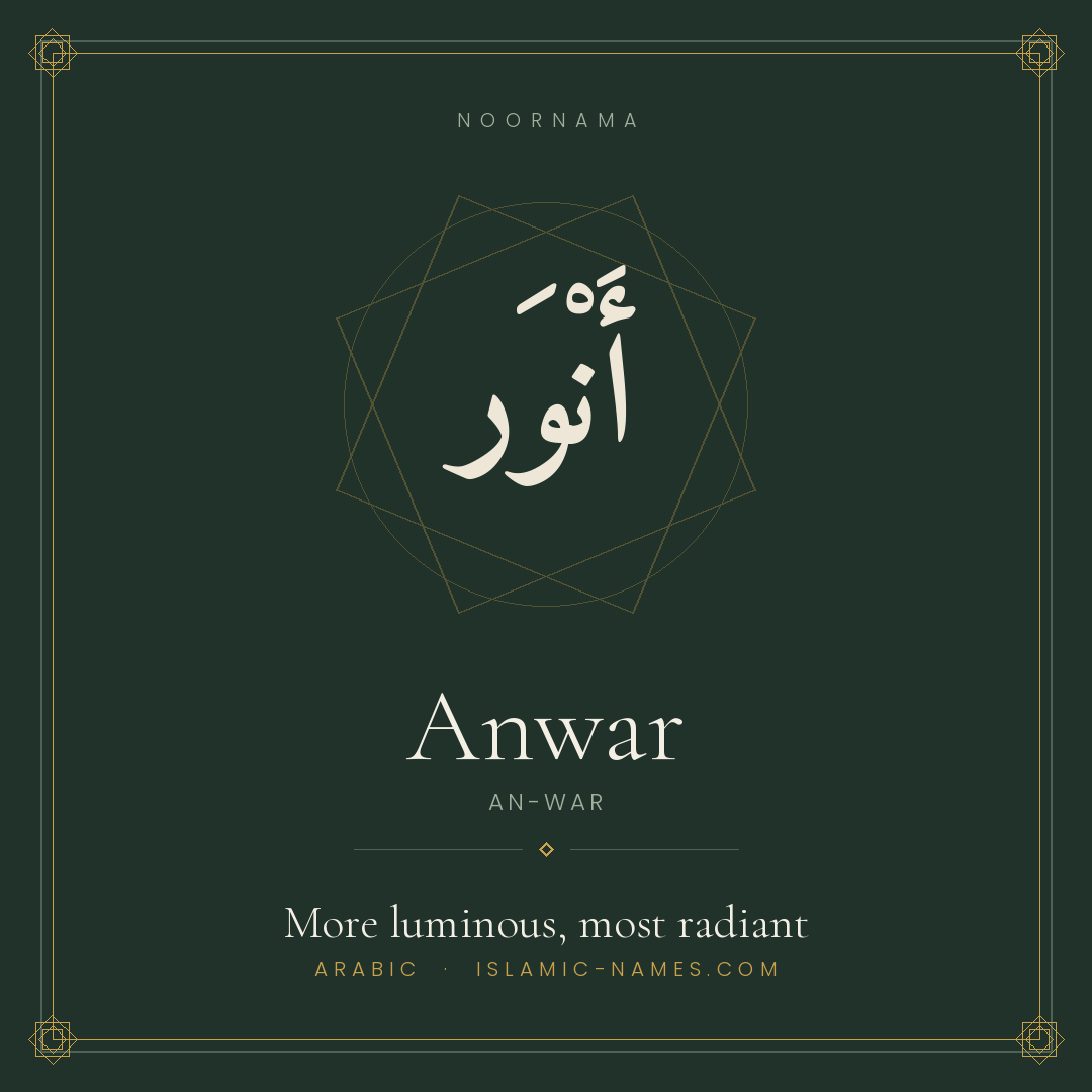Anwar — Islamic Muslim Baby Name, Meaning & Origin | NoorNama