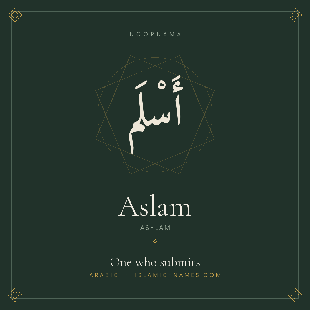 Aslam — Islamic Muslim Baby Name, Meaning & Origin | NoorNama