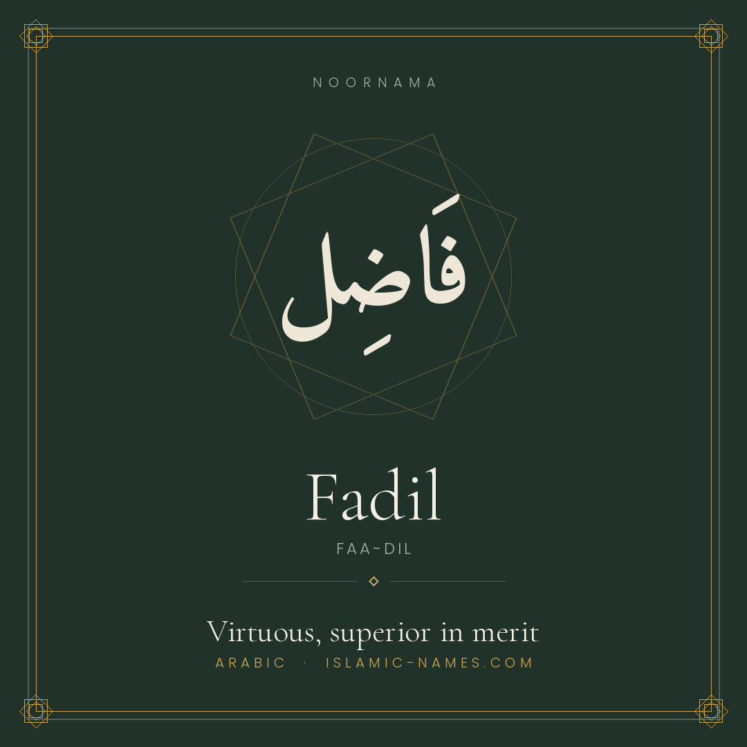 Fadil — Islamic Muslim Baby Name, Meaning & Origin | NoorNama
