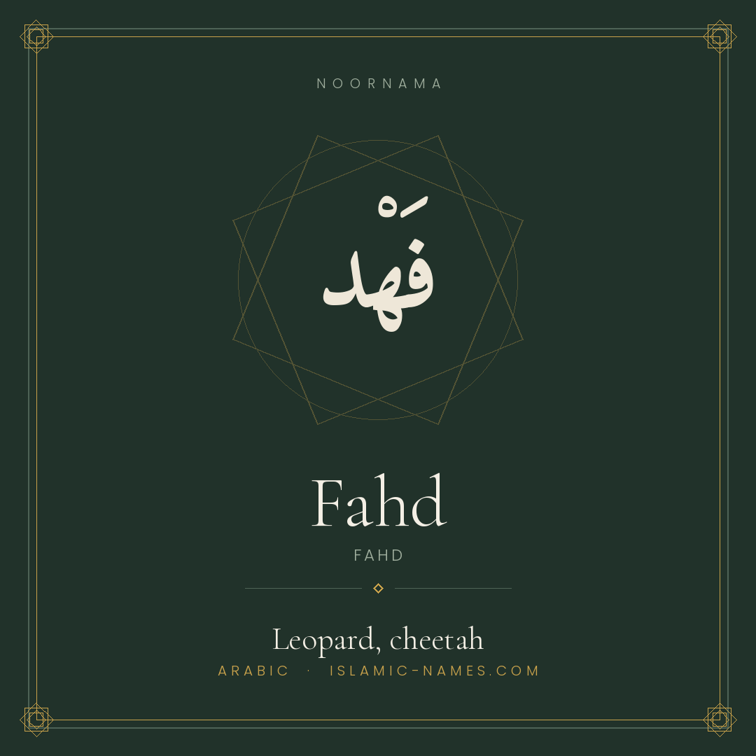 Fahd — Islamic Muslim Baby Name, Meaning & Origin | NoorNama